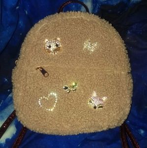 The Children's Place Jeweled Critter Sherpa Mini Cute Animal Bag Backpack